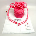 Load image into Gallery viewer, Alexander McQueen Neon Pink Soft Curve Drawstring Bag