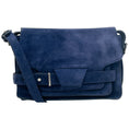 Load image into Gallery viewer, Proenza Schouler Navy Blue Suede Beacon Saddle Bag