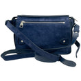 Load image into Gallery viewer, Proenza Schouler Navy Blue Suede Beacon Saddle Bag