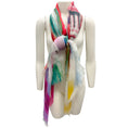 Load image into Gallery viewer, Chanel Multi Printed Fringed Large Sheer Scarf