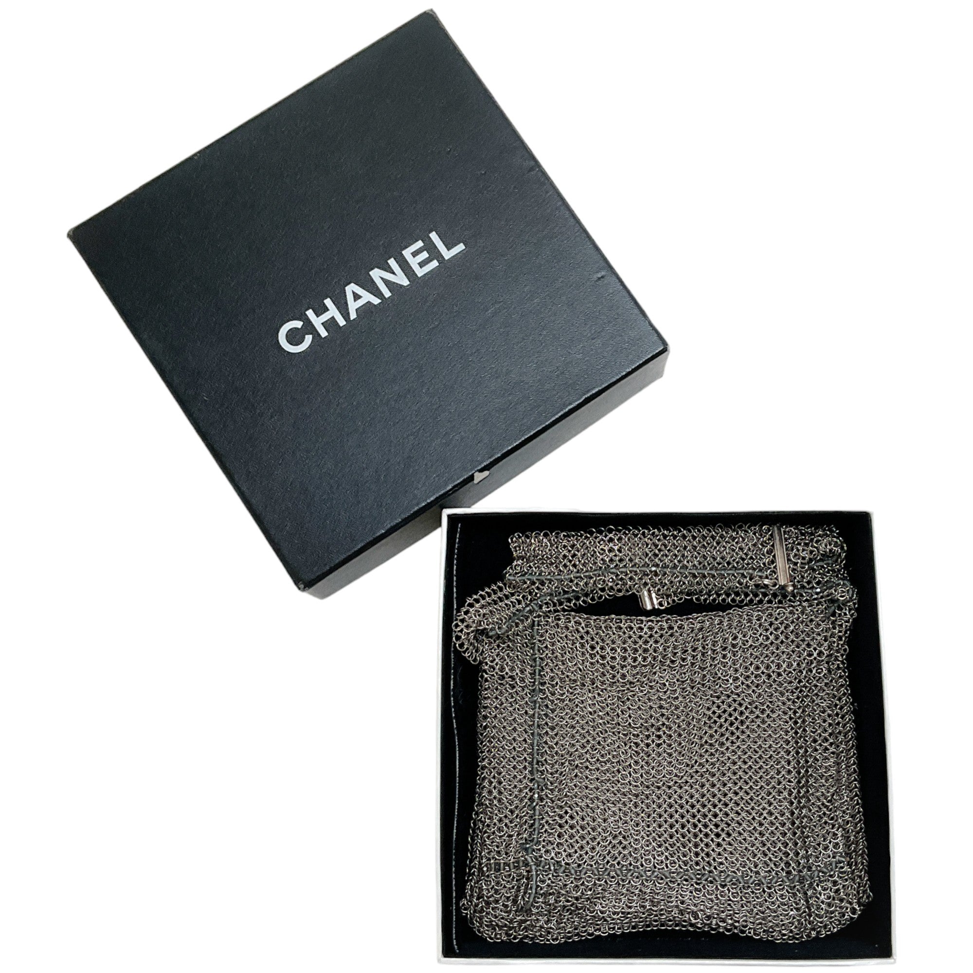 Chanel 1999 Silver Chainmail Belt with Pouch