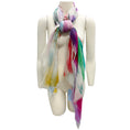 Load image into Gallery viewer, Chanel Multi Printed Fringed Large Sheer Scarf