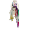 Load image into Gallery viewer, Chanel Multi Printed Fringed Large Sheer Scarf
