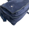 Load image into Gallery viewer, Proenza Schouler Navy Blue Suede Beacon Saddle Bag