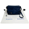 Load image into Gallery viewer, Proenza Schouler Navy Blue Suede Beacon Saddle Bag