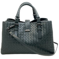 Load image into Gallery viewer, Bottega Veneta Grey Intrecciato Leather Two Way Bag
