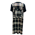 Load image into Gallery viewer, Sacai Navy Multi Cotton Jersey and Plaid Satin Dress