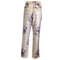 Load image into Gallery viewer, Snow Xue Gao Beige / Purple Multi Bleeker Floral Print Silk Pants