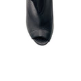 Load image into Gallery viewer, Casadei Black Napa Leather Open Toe Pumps / Booties