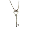 Load image into Gallery viewer, Tiffany & Co. Sterling Silver Large Heart Key Pendant Beaded Ball Chain Necklace