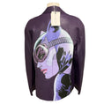 Load image into Gallery viewer, Lanvin Raisin Purple Catwoman Printed Lamb Leather Jacket
