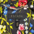Load image into Gallery viewer, Escada Black Multi Floral Quilted Down Ruffled Puffer Jacket