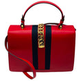 Load image into Gallery viewer, Gucci Red Calfskin Leather Medium Sylvie Two Way Top Handle Bag
