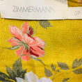 Load image into Gallery viewer, Zimmermann Chartreuse Mustard Rose Pattie Cuffed Floral Linen Mini Dress