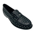 Load image into Gallery viewer, Tory Burch Black / Silver Studded Classic Leather Loafers