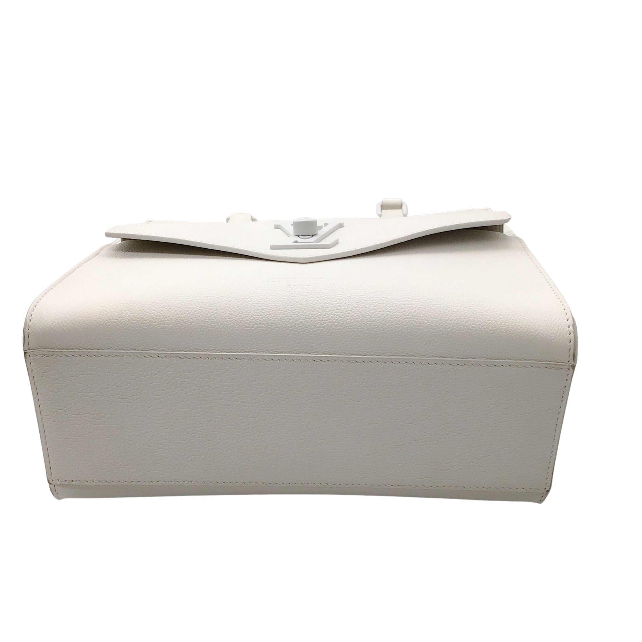Louis Vuitton White Lockme Monochrome PM Leather Tote Handbag