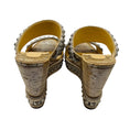 Load image into Gallery viewer, Christian Louboutin Champagne Metallic Studded Wedge Sandals