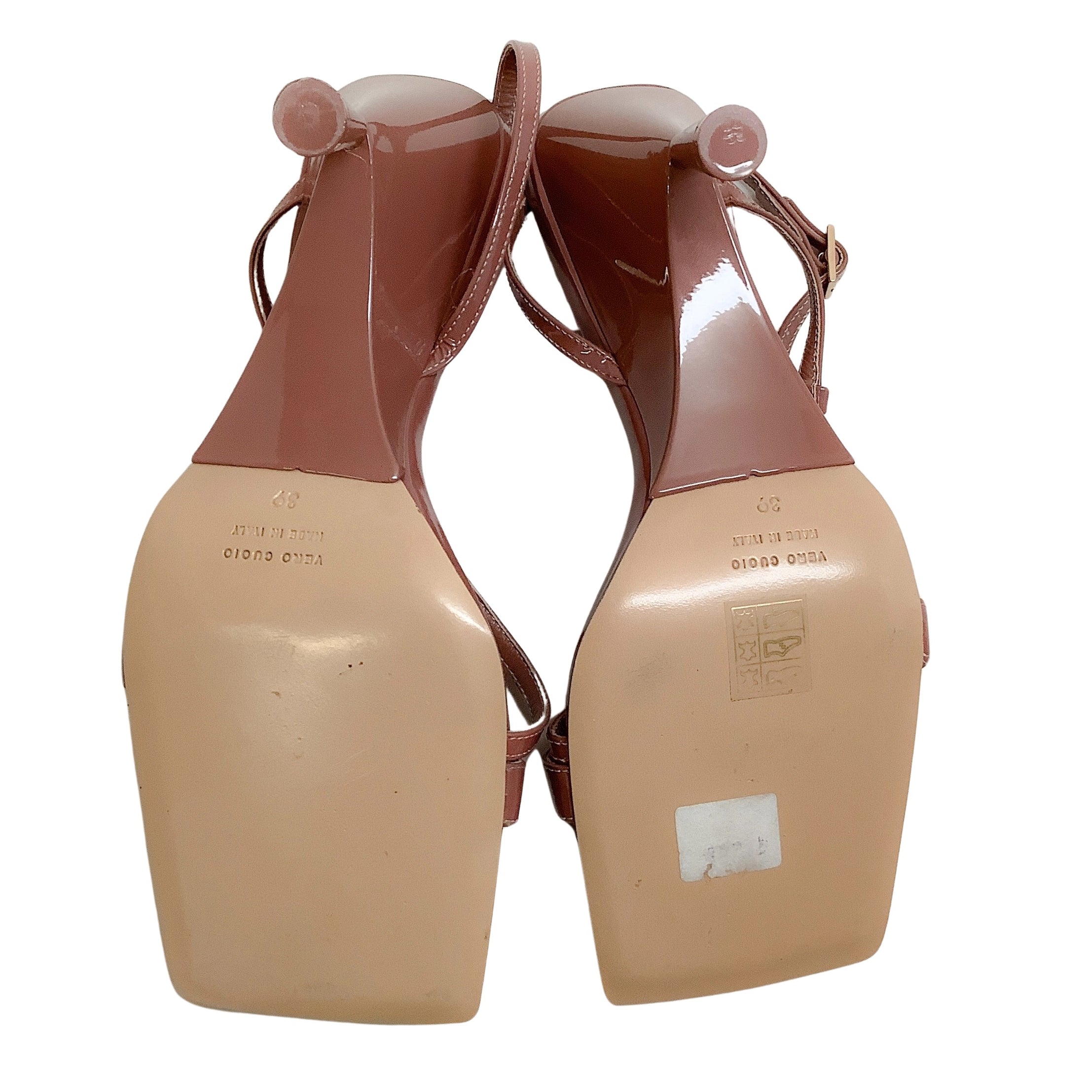 GIA / RHW Brown Patent Leather Rosie Strappy Sandals