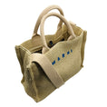 Load image into Gallery viewer, Marni Natural Woven Raffia Tote Handbag with Blue Logo