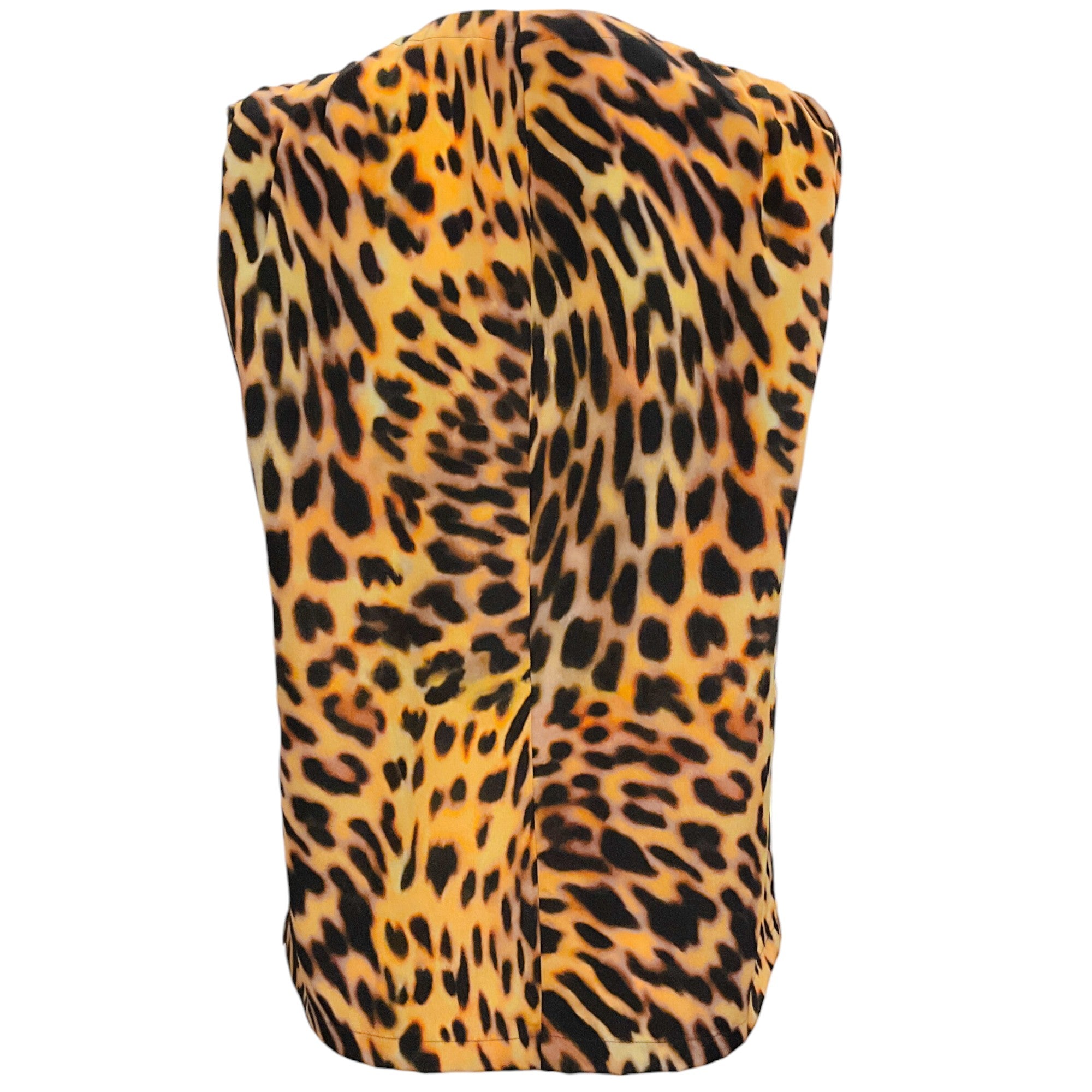 Stella McCartney Leopard Print Silk Sleeveless Top with Tie