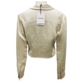 Load image into Gallery viewer, Nanushka Ecru Janyn Crinkled Satin Slim Fit Cropped Shirt