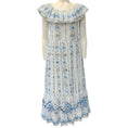 Load image into Gallery viewer, Juliet Dunn White / Blue Embroidered Floral Midi Dress