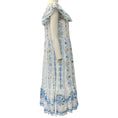Load image into Gallery viewer, Juliet Dunn White / Blue Embroidered Floral Midi Dress