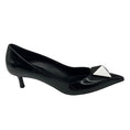 Load image into Gallery viewer, Valentino Black / White 50mm One Stud Patent Leather Pumps