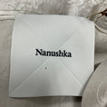 Load image into Gallery viewer, Nanushka Ecru Briar Crinkled Satin Midi Dress with Ruched Detail