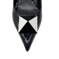 Load image into Gallery viewer, Valentino Black / White 50mm One Stud Patent Leather Pumps