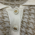Load image into Gallery viewer, Christian Dior Cream / Gold Short Sleeved Cashmere Houndstooth Polo Sweater