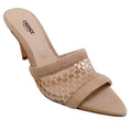 Load image into Gallery viewer, L'Agence Nude Suede Mesh Romilly Slide Sandals
