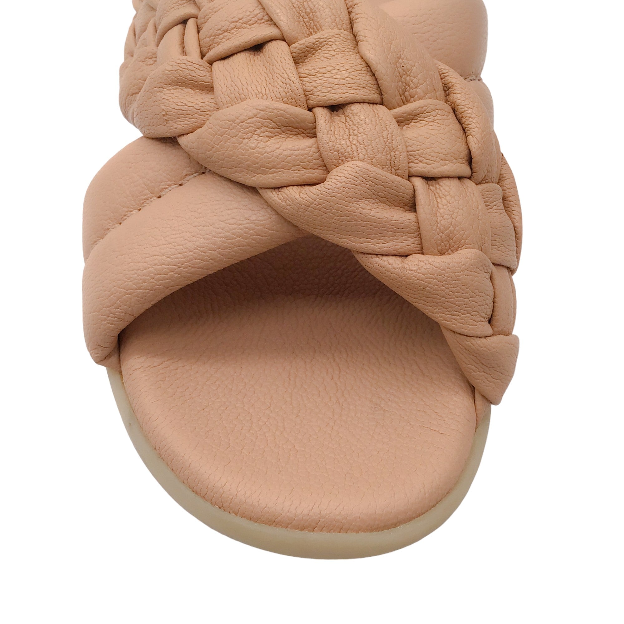 Pedro Garcia Beige Prali Woven Braided Leather Slide Sandals