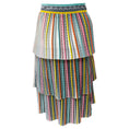 Load image into Gallery viewer, Mary Katrantzou White Multi Striped Pleated Tiered Skirt