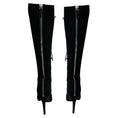 Load image into Gallery viewer, Giambattista Valli Black Suede Open Toe Lace Up Tall Boots