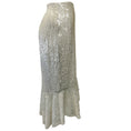 Load image into Gallery viewer, alice + olivia Silver Sequined Trumpet Midi Skirt