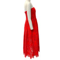 Load image into Gallery viewer, Cara Cara Red Embroidered Eyelet Strapless Torres Dress