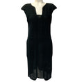 Load image into Gallery viewer, Chanel Black Cotton Textured Cap Sleeve Dress