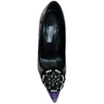 Load image into Gallery viewer, Prada Purple Tweed Pumps with Crystal Embellishment