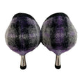 Load image into Gallery viewer, Prada Purple Tweed Pumps with Crystal Embellishment