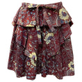 Load image into Gallery viewer, Ulla Johnson Sigrid Burgundy / Yellow Floral Print Tiered Mini Skirt