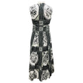 Load image into Gallery viewer, Lela Rose Black / White / Grey Floral Printed Sleeveless Cotton Midi Dress