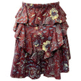 Load image into Gallery viewer, Ulla Johnson Sigrid Burgundy / Yellow Floral Print Tiered Mini Skirt