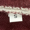 Load image into Gallery viewer, Suprema Light Grey / Burgundy Wool and Cashmere Knit Long Cardigan Sweater with Fur Collar
