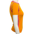 Load image into Gallery viewer, Moschino Couture Orange Short Sleeved Sweater with Crochet Trim
