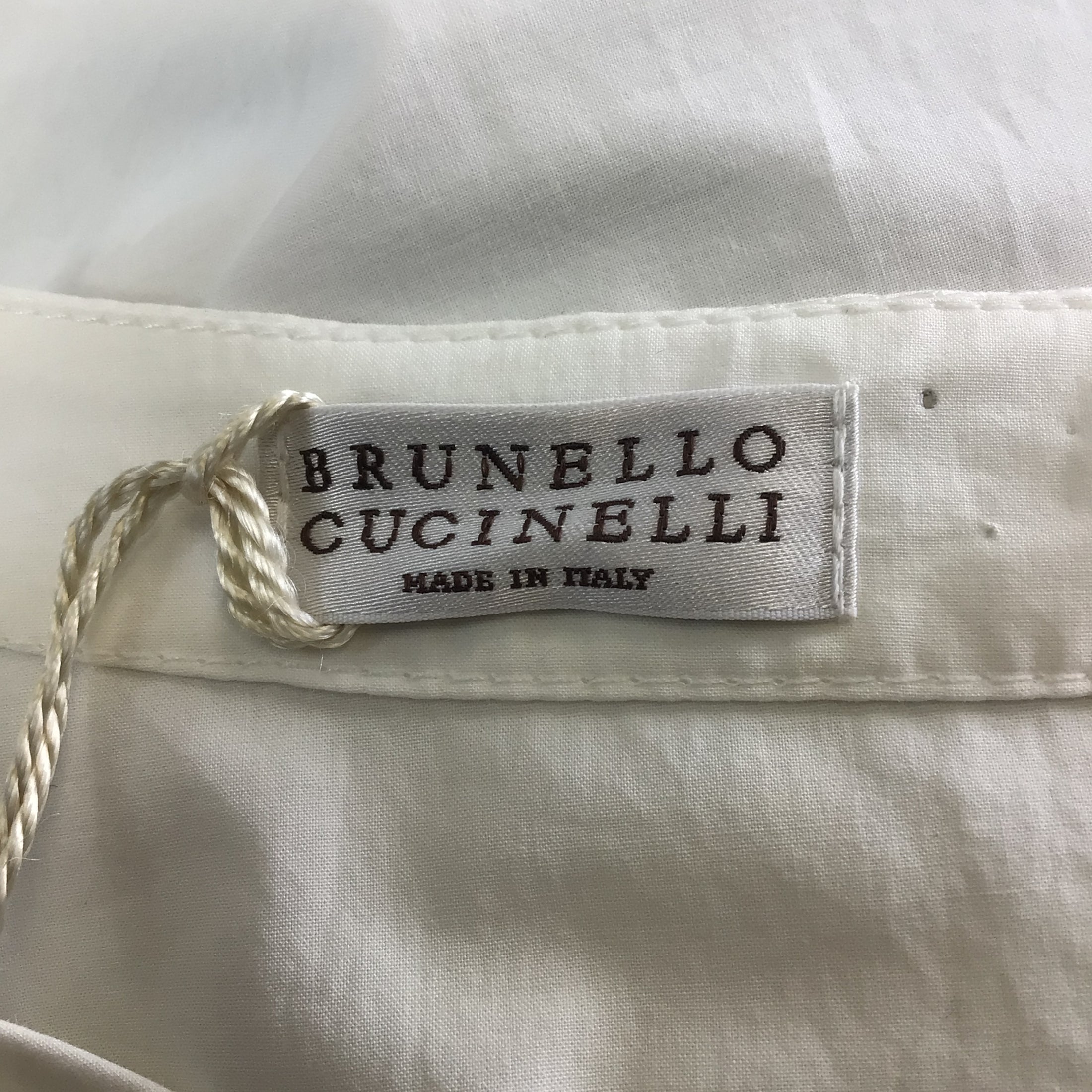Brunello Cucinelli White Short Sleeved Cotton Midi Dress