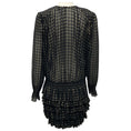 Load image into Gallery viewer, Saint Laurent Black / Gold Ruffled Long Sleeved Silk Mini Dress
