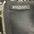 Load image into Gallery viewer, Balmain Black / Silver Crystal Embellished Zip Back Halter Mini Cocktail Dress