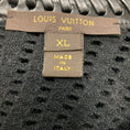 Load image into Gallery viewer, Louis Vuitton Black Faux Leather Whipstitch Trimmed Perforated Knit Top