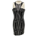 Load image into Gallery viewer, Balmain Black / Silver Crystal Embellished Zip Back Halter Mini Cocktail Dress